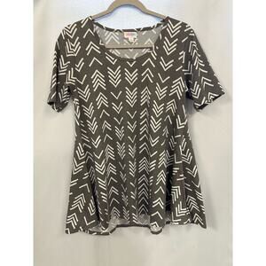 Lularoe Women’s Top, High-Low Style, Grey and White pattern, Loose, Extra Small